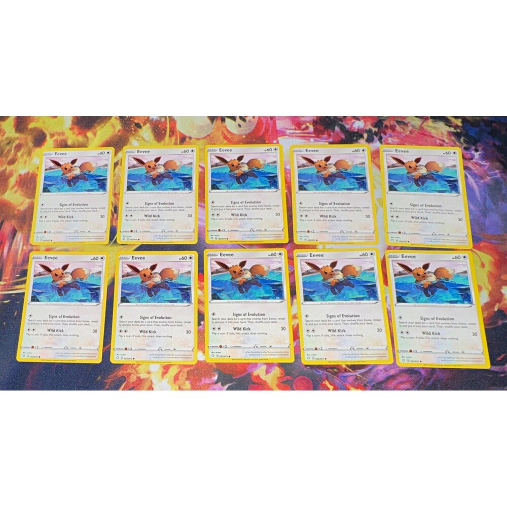 Pokemon TCG Eevee 052/072 Sword & Shield Lot (10 Cards) Regular (English) NM